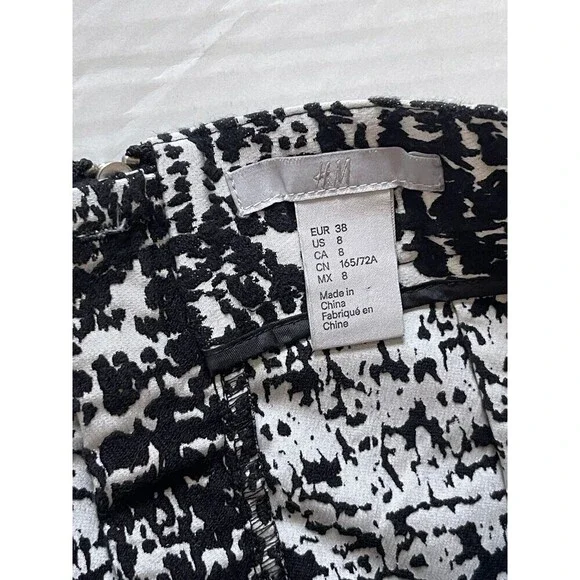 H&M Black & White Skirt Size 8 - Picture 3 of 8